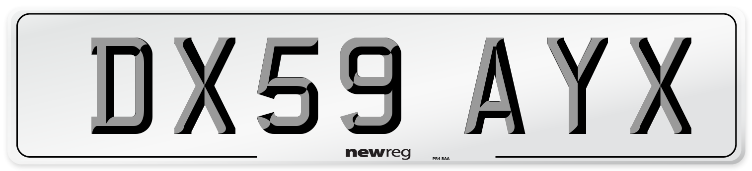 DX59 AYX Number Plate from New Reg